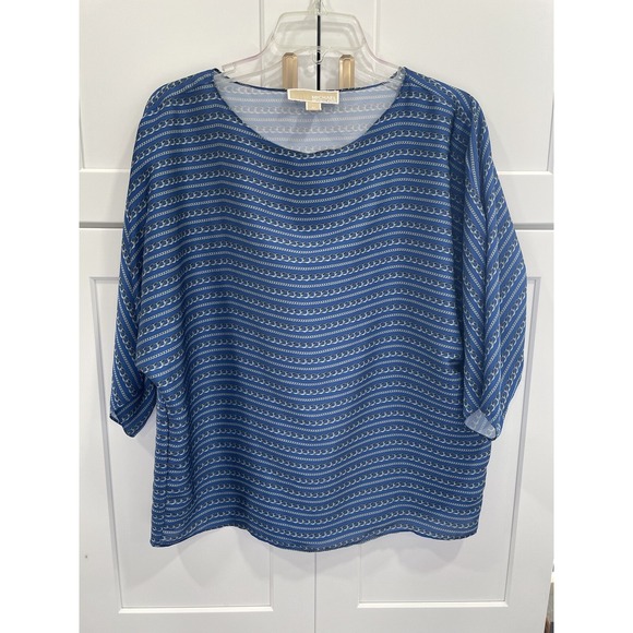 Michael Kors Tops - Michael Kors Blouse Blue Chains SZ M AK95